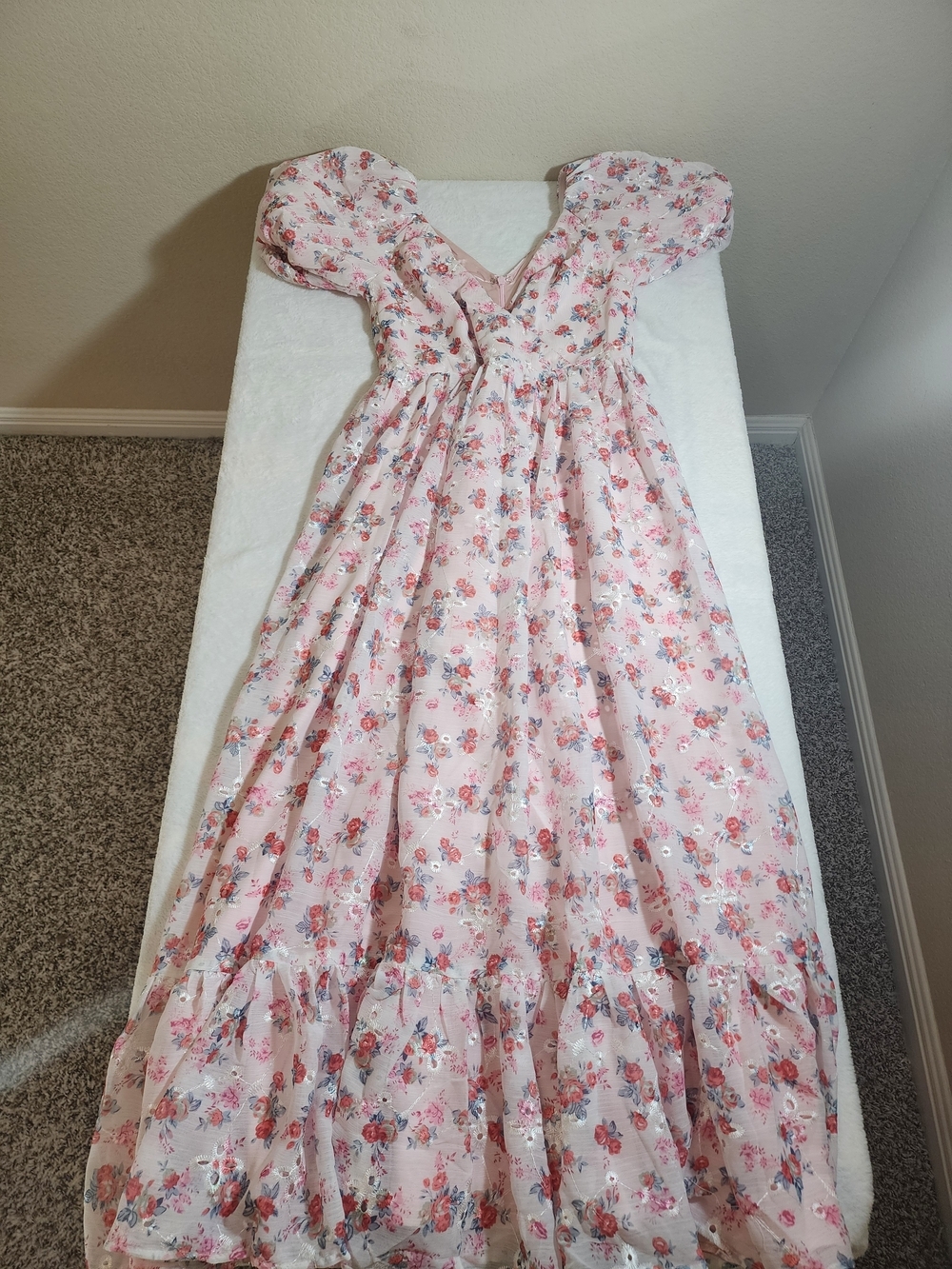 Alamour The Label Jaida Floral Maxi Dress Pink XS NWT Puff Sleeve Cottagecore - Picture 6 of 16